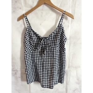 OLD NAVY Navy Blue Buffalo Plaid Twist Front Cami Tank Top M